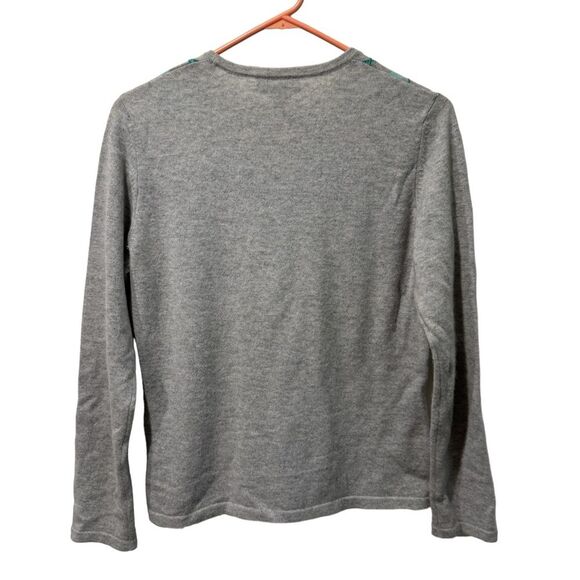 Land’s End grey and blue argyle cashmere sweater size S - Picture 2 of 6